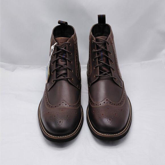 Nunn Bush Mens Chukka Boots Size 12M Brown Leather Wingtip Brogue Lace Up Shoes - Picture 2 of 12